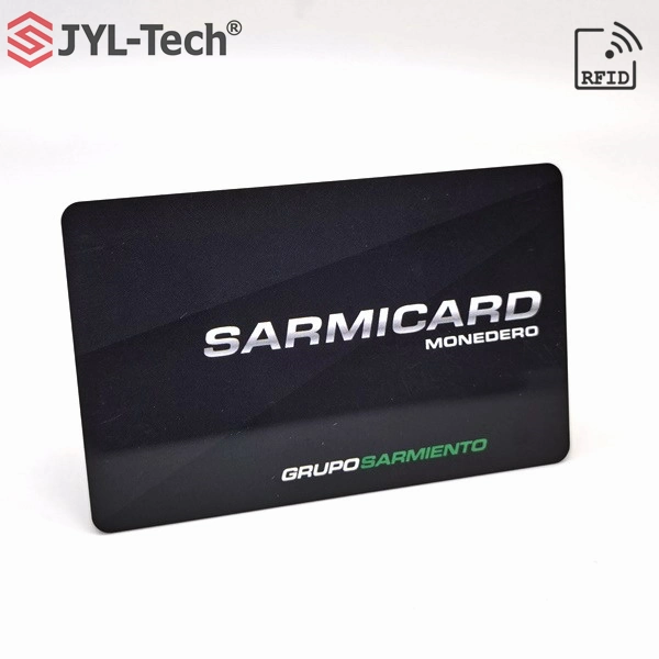 Comercio al por mayor de metal pulido plata personalizada tarjetas RFID Hf Metalic NFC Tarjeta