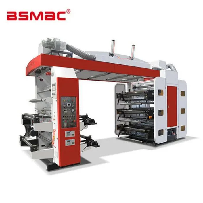 High Speed 6 Color Plastic Film Flexo Packaging Printing Machine