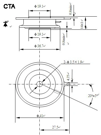 SCR Phase Control Thyristors Silicon Disc Capsule Types Kp200A/1200~3000V