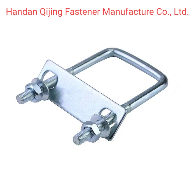 304/316 Stainless Steel U-Shaped Bolt with Baffle U-Shaped Pipe Clamp U-Shaped Bolt Square Hoop Riding Pipe Hoop Holding Hoop Welded Anchor Bolt U Bolt Bolt