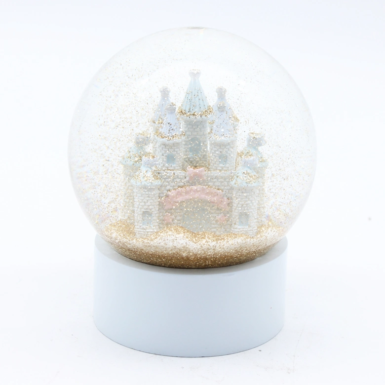 Custom Made Water Globe Resin Dreamlike Blue Castle Glass Snow Globe