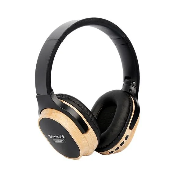 Foldable Light Weight Headset Bamboo Over-Ear Wireless Headphone