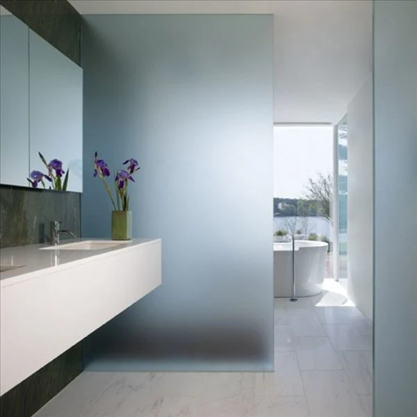 Decorative Acid Etched Tempered Glass Shower Door Panels