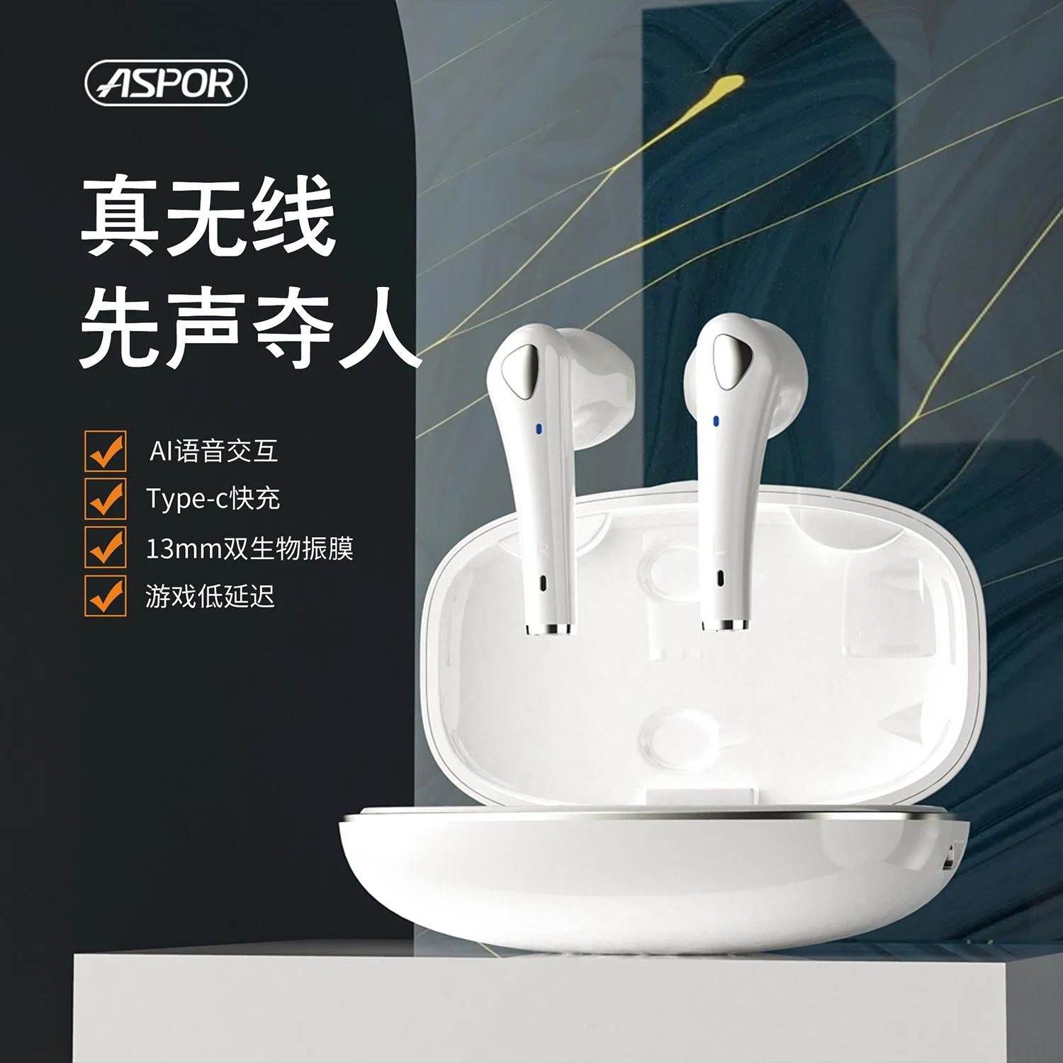 Mobile Phone Acessary Wireless Bluetooth Headphone Tws Earbuds Working 20 Hours Noise Reduction White Color Sports Headset Good Quantity Factory Preice