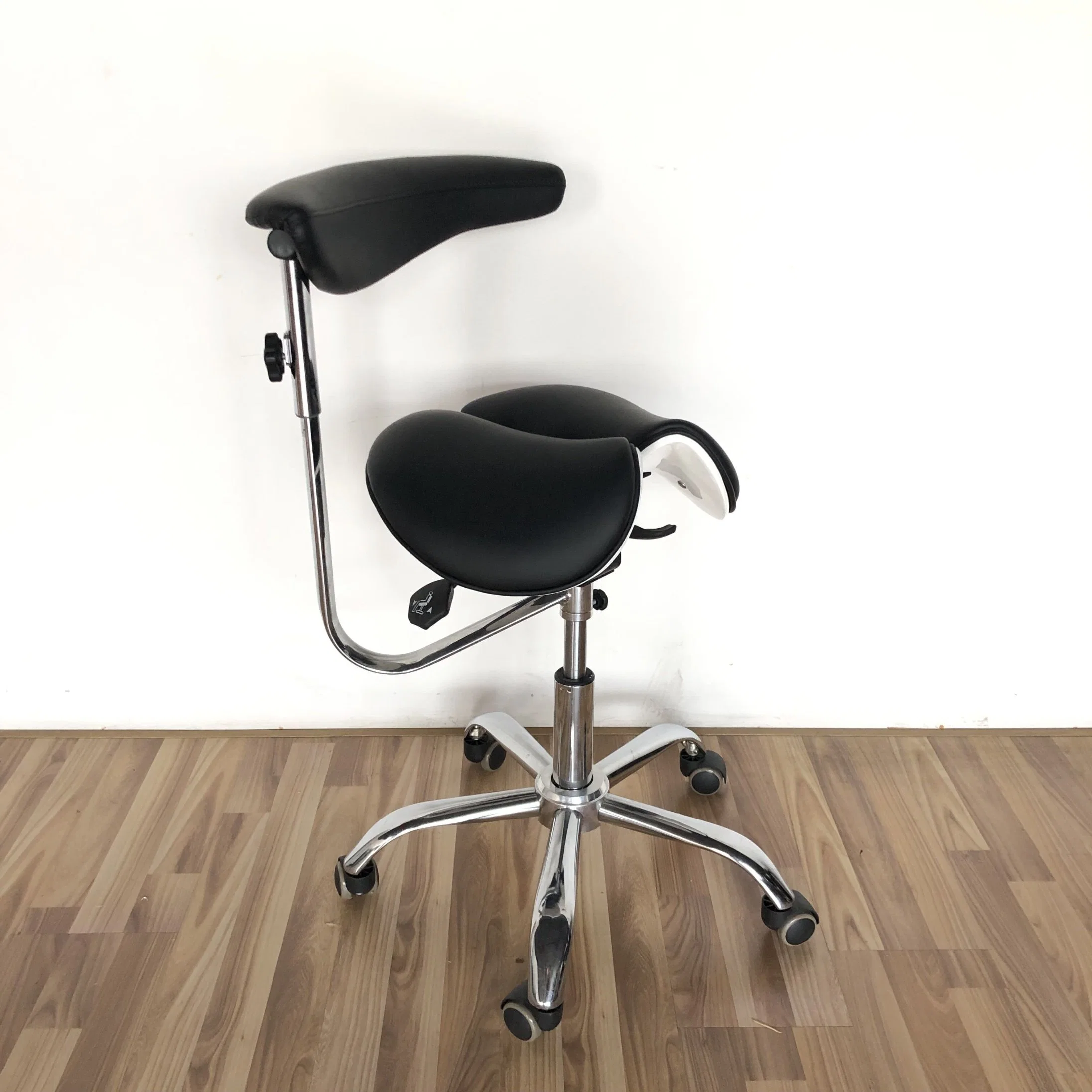 Swivel Adjustable Hospital Metal Dental Lab Chair with Armrest