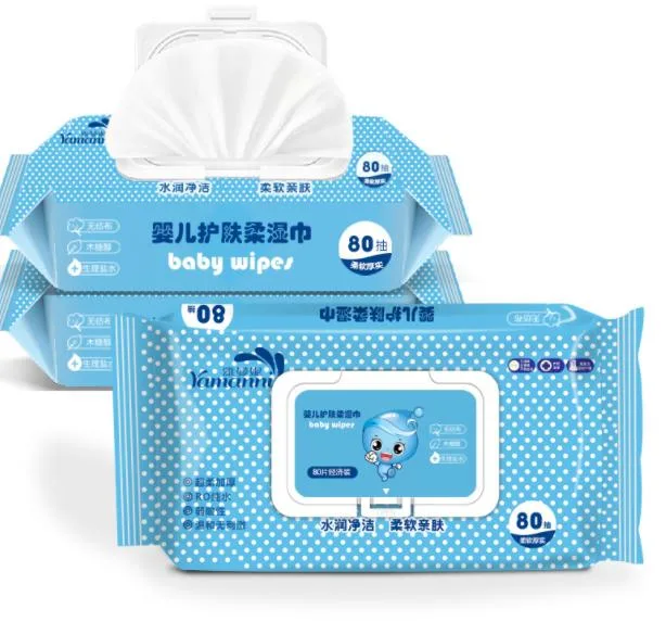 Cleaning Wet Wipes Eco-Friendly Soft Biodegradable Baby 60CT for Newborn Born Baby Baby Wipes Skin Care Non-Woven