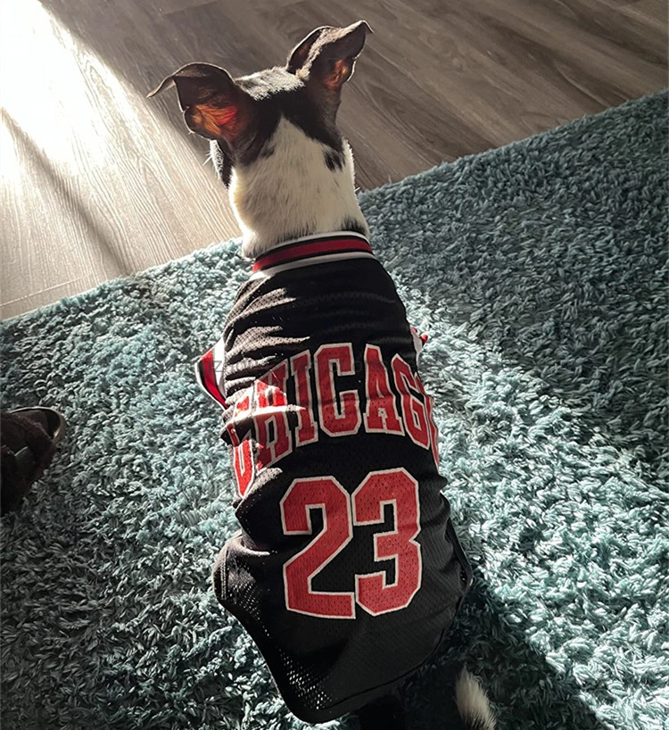 Custom Pet Breathable Shirts Printed Basketball Puppy Shirts Puppy Dog Clothe Cute Dog Apparel
