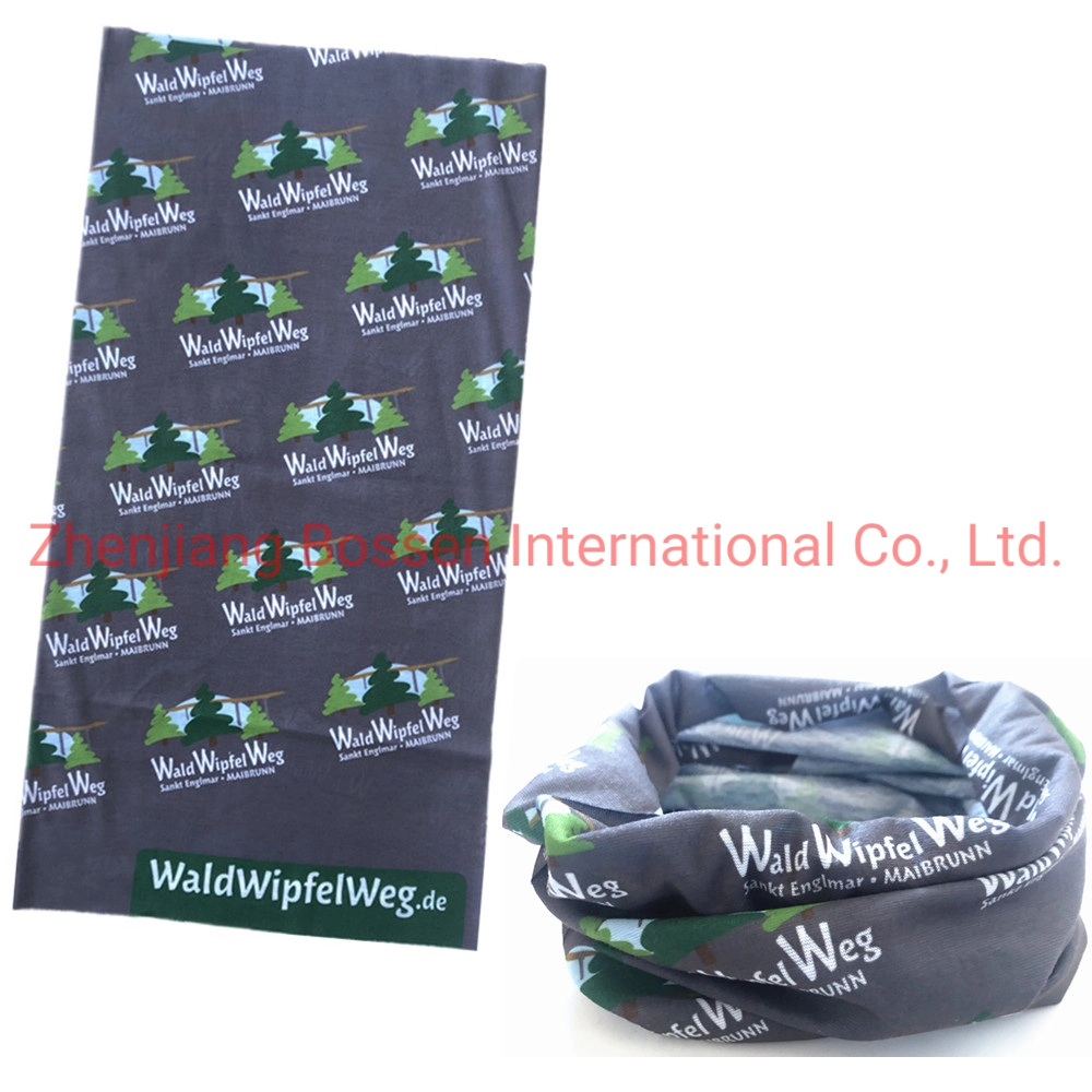 Factory OEM Customized Logo Printed Polyester Microfiber Face Mask Scarf