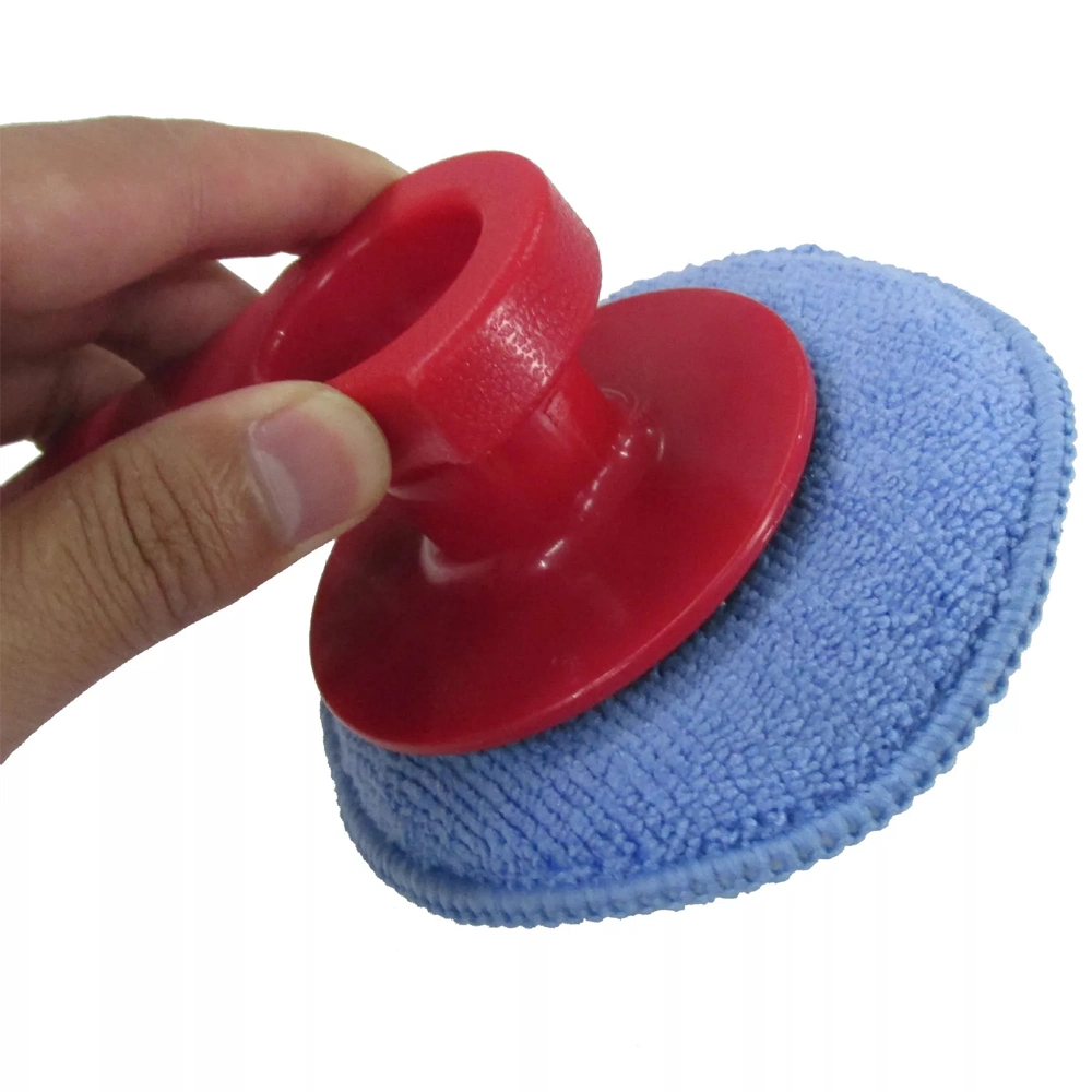 Ultra Soft Microfiber Car Wax Applicator Pad 5" Round Waxing Sponge with Finger Pocket for Applying Wax Buffer Pad