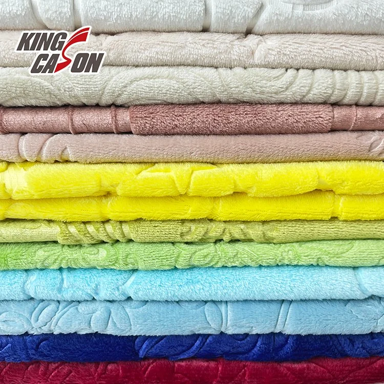 Poliéster Kingcason doble estampado frente Colores personalizados de tela de franela franela forro polar tejido de mantas