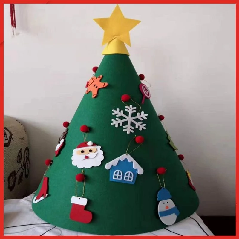 DIY Weihnachtsbaum mit 26 abnehmbaren Ornamenten Weihnachtsgeschenke für Kinder Tür Wand Hängende Dekoration