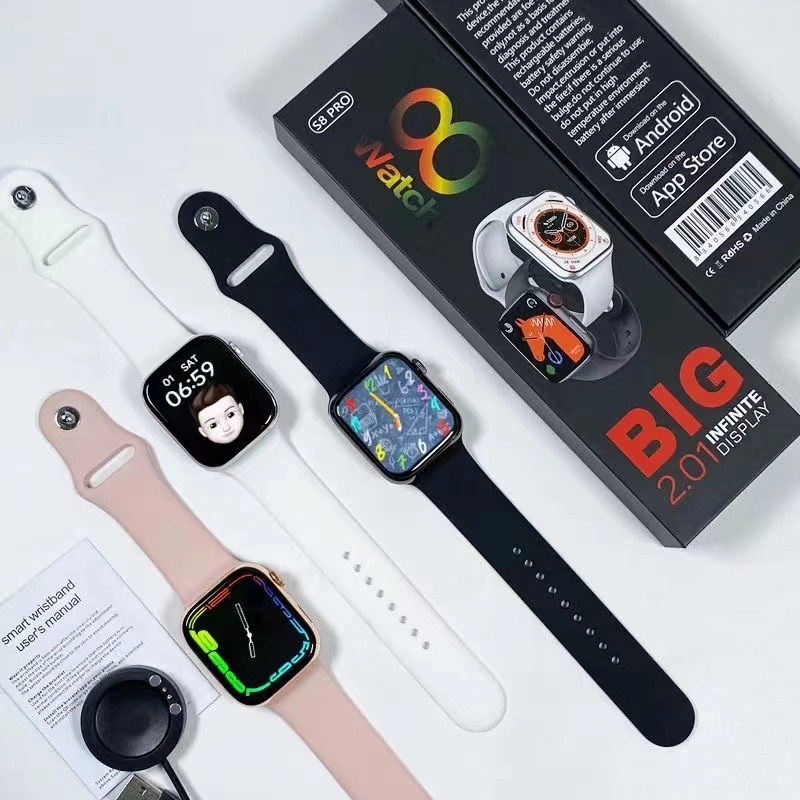 S8 PRO SmartWatch Smart Watch 8 PRO Wireless Charger Inteligente سلسلة اللياقة البدنية ذات اللمس الكامل من Montre Relogio 8 PRO S8 SmartWatch