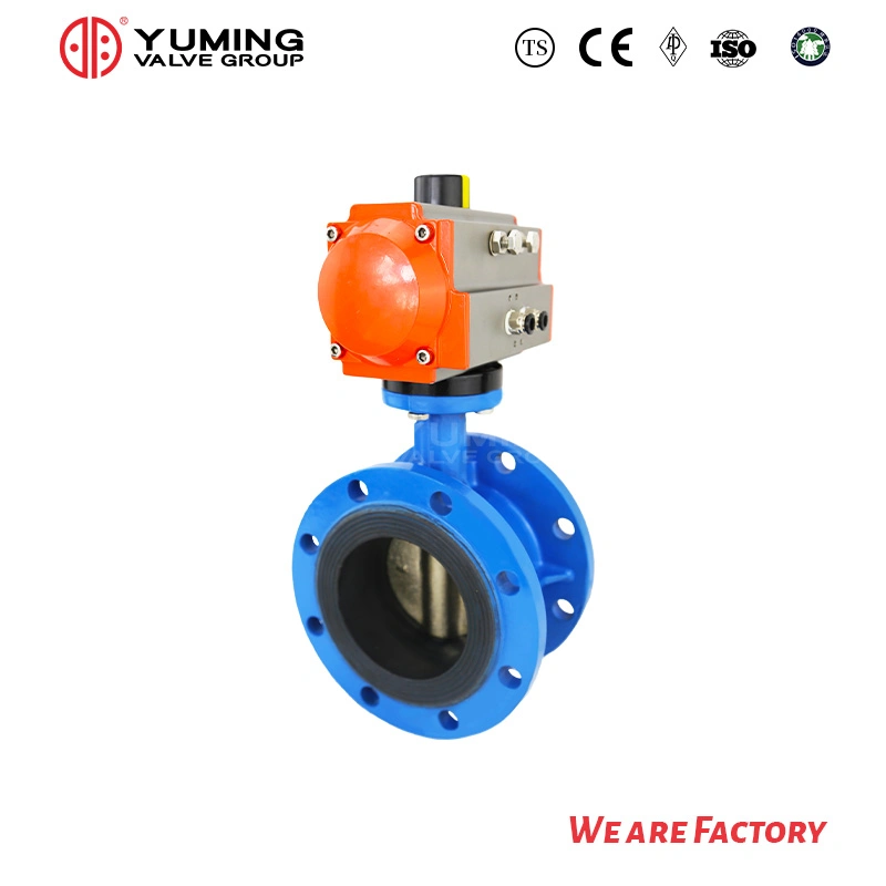 Centerline Shaft Double Flange Pneumatic Butterfly Valve