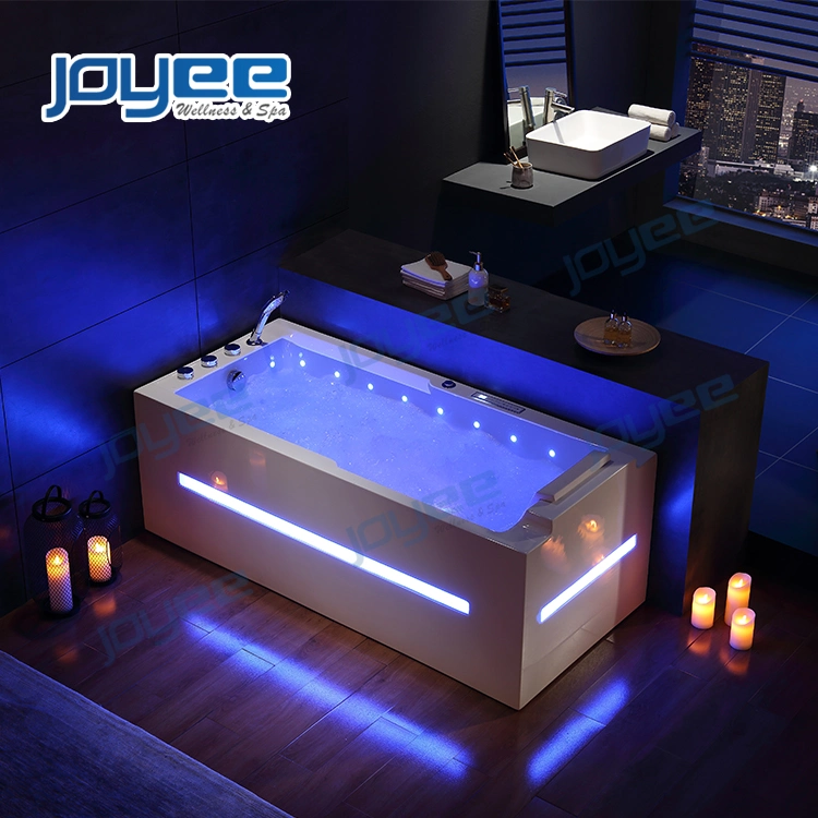 Joyee Single Person SPA Tub Indoor Jacuzzy Bathtub Waterfall Whirlpool Massage LED Hot Tub