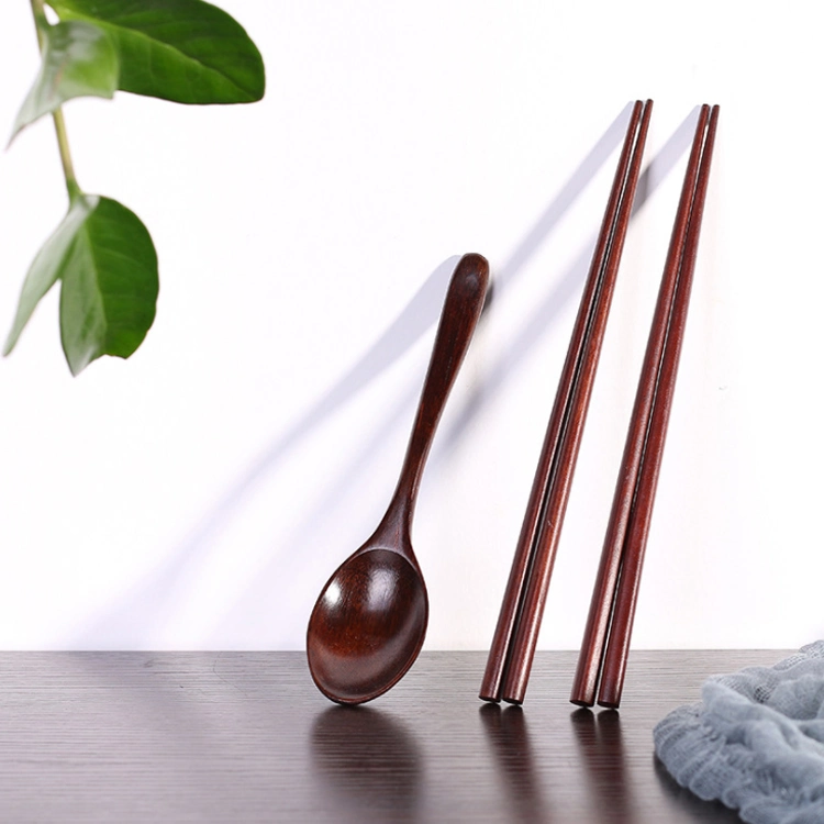 2019 Home Gift Wooden Bamboo Spoon Chopsticks Cutlery Set