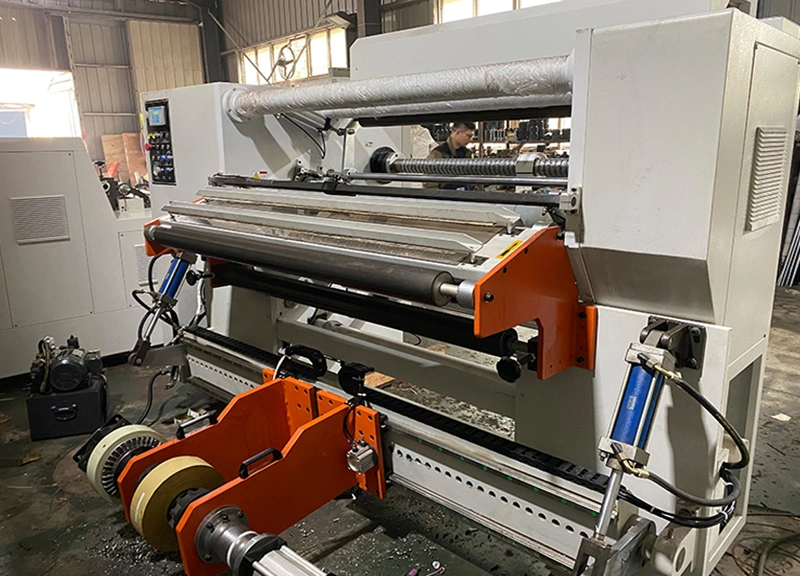 Vertical Type Abrasive Tape Plastic Film Slitter Machine Non Woven Fabric Roll Slitting Machines