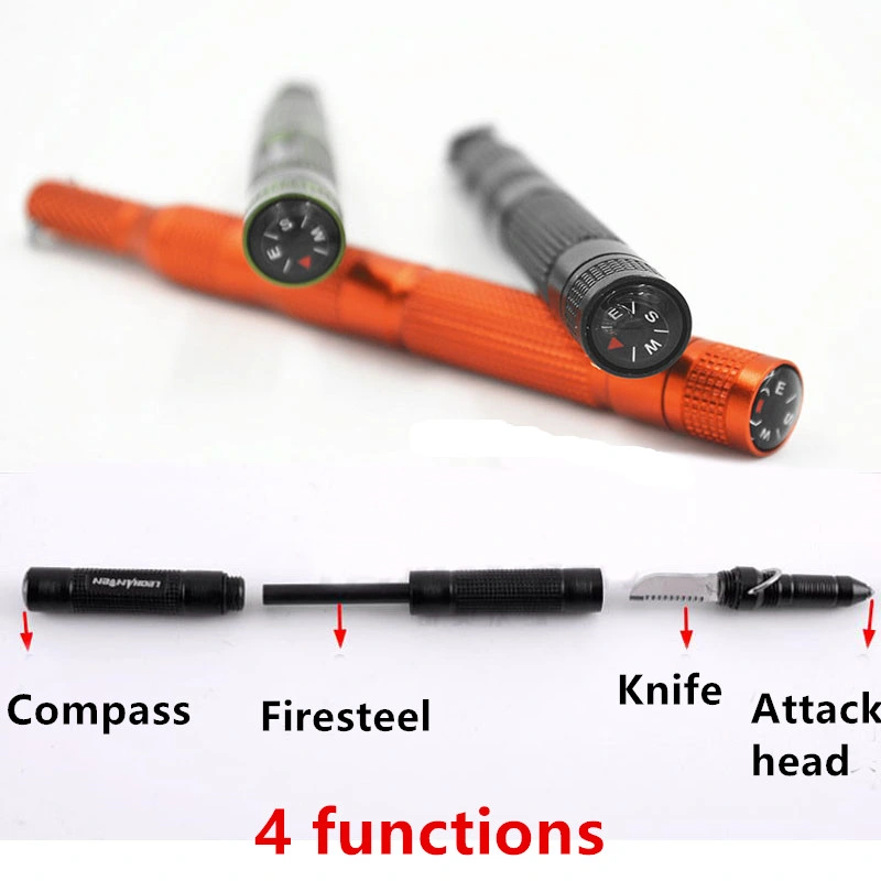 Self Défense de l'aviation tactique d'aluminium stylo plume avec le feu Stick