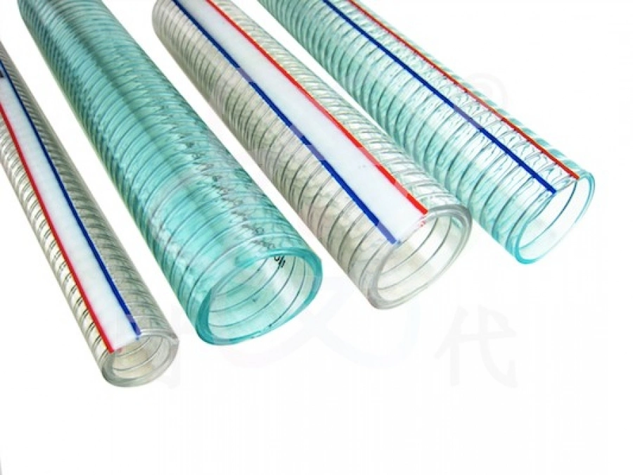 PVC Flexible Spiral Steel Wire Reinforced Hose / Transparet PVC Pipe