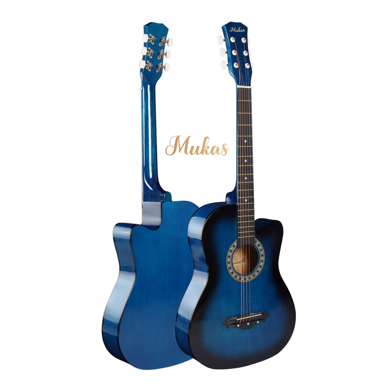 Hochwertige billige Folk Gitarre Musikinstrumente 38inch Basswood Acoustic Elektrische Gitarre