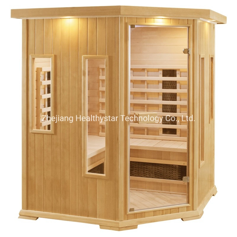 2022 heißer Verkauf Holz Infrarot Ecke Sauna Zimmer für 3-4 Person