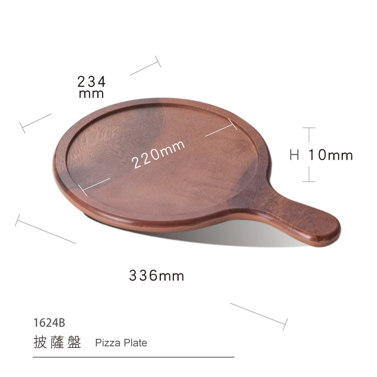 Wooden Design A5 Melamine Round Pizza Plate