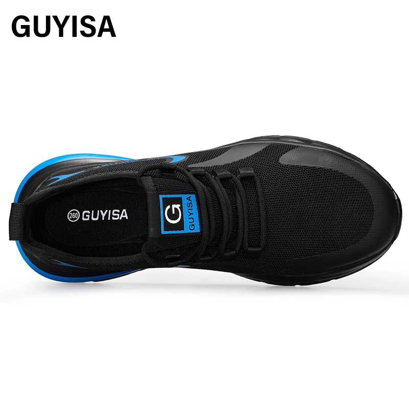 Guyisa Fashion Safety Shoes Men's Lightweight Rubber-Plastic Sole Steel Toe Safety Shoes for Men Work