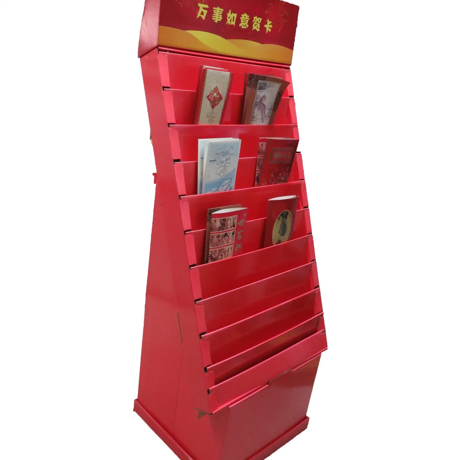 Greeting Card Cardboard Display Rack Paper Display Stand for Retail