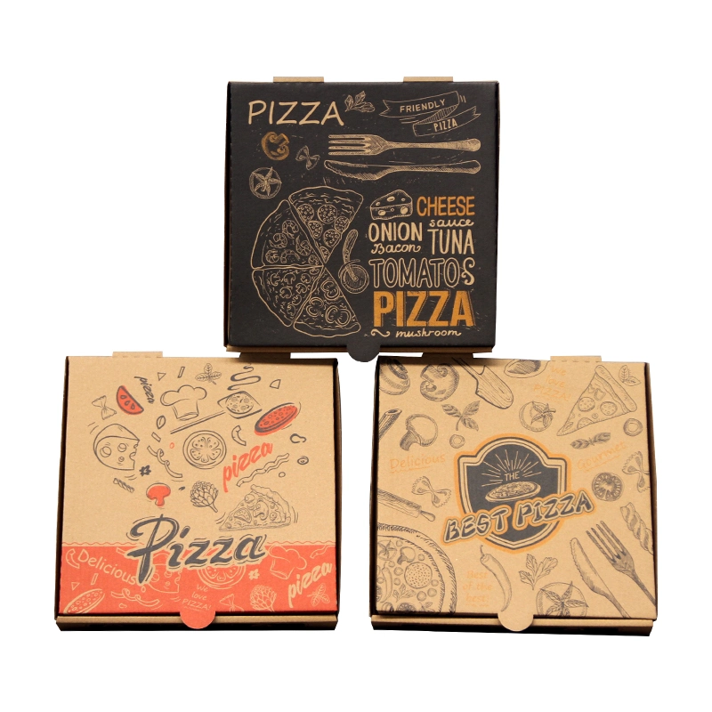 Caja de pizza cartón de embalaje impreso a medida
