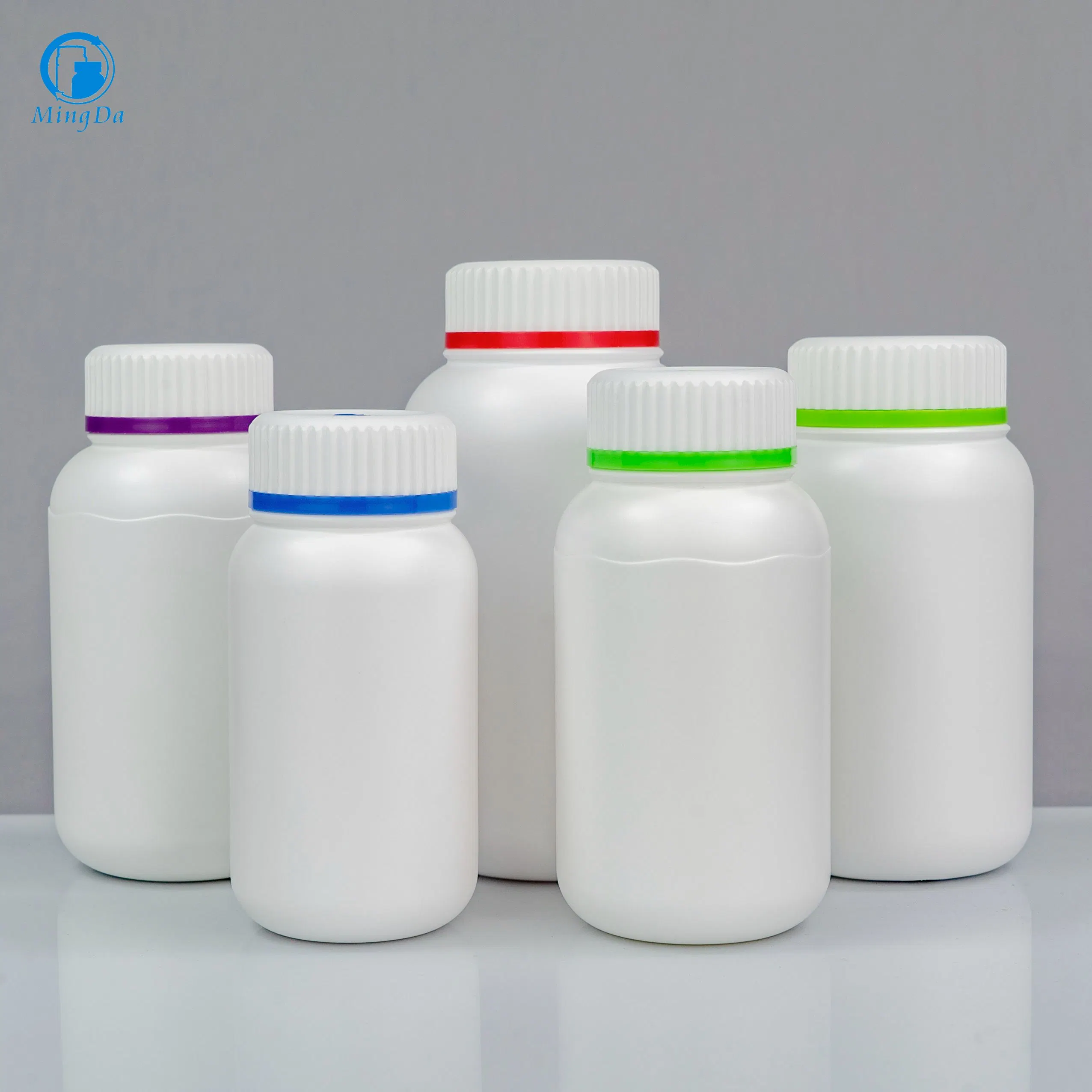 200ml HDPE Plastic Corrugated Colorful Food Packaging Bottle with Double Cap for Pharma /Medical Foods 6oz