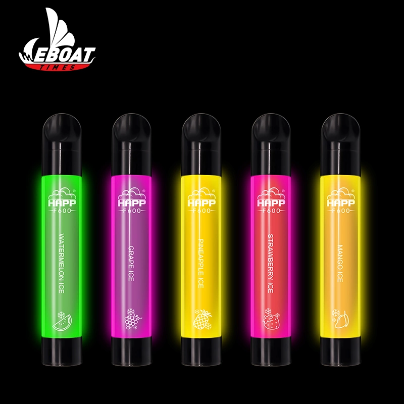 Eboat Disposable/Chargeable Vape Pen 600 Puffs with 10 Flavors LED Light Flashing