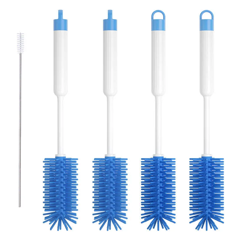 Long Handle Non-Toxic Silicone Baby High quality/High cost performance Bottle Cleaning Brush