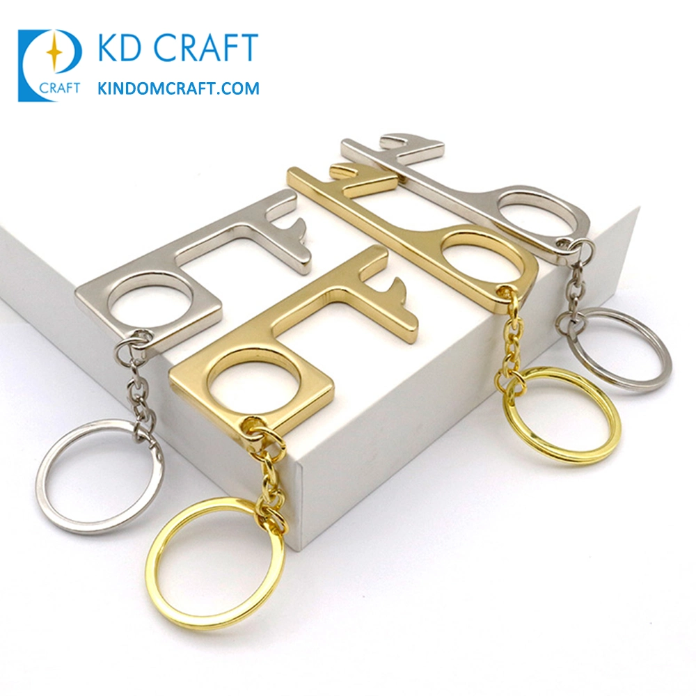 New Design Wholesale/Supplier Hygiene Hand Hygienic Tool Germ Free Hand No Contact Contactless Hands Free Brass Door Opener Keychain