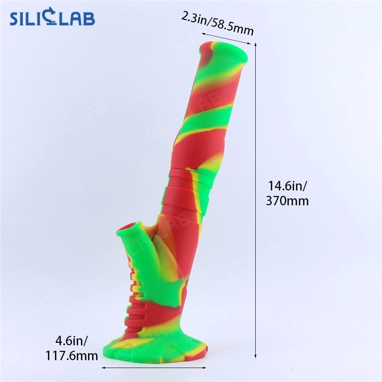 Siliclab 14.6 дюйма красочные наклоненные съемный убблер силиконовая вода Трубка для курения