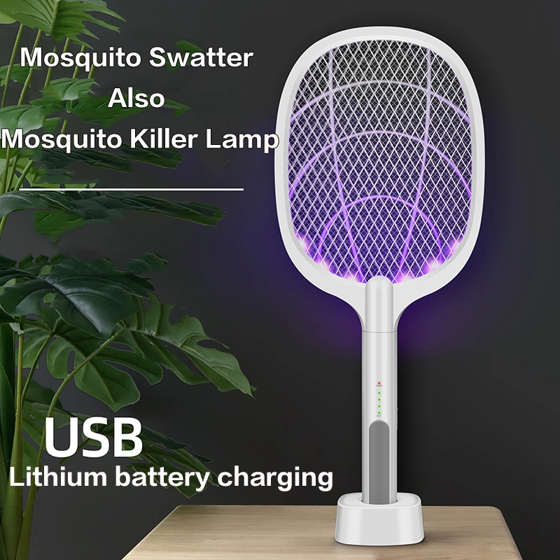 2 en 1 Electric Zapper raqueta y atrapar la luz, 3000 voltios recargables USB Dispositivo de bolsillo gran Zapper para casa, patio interior,