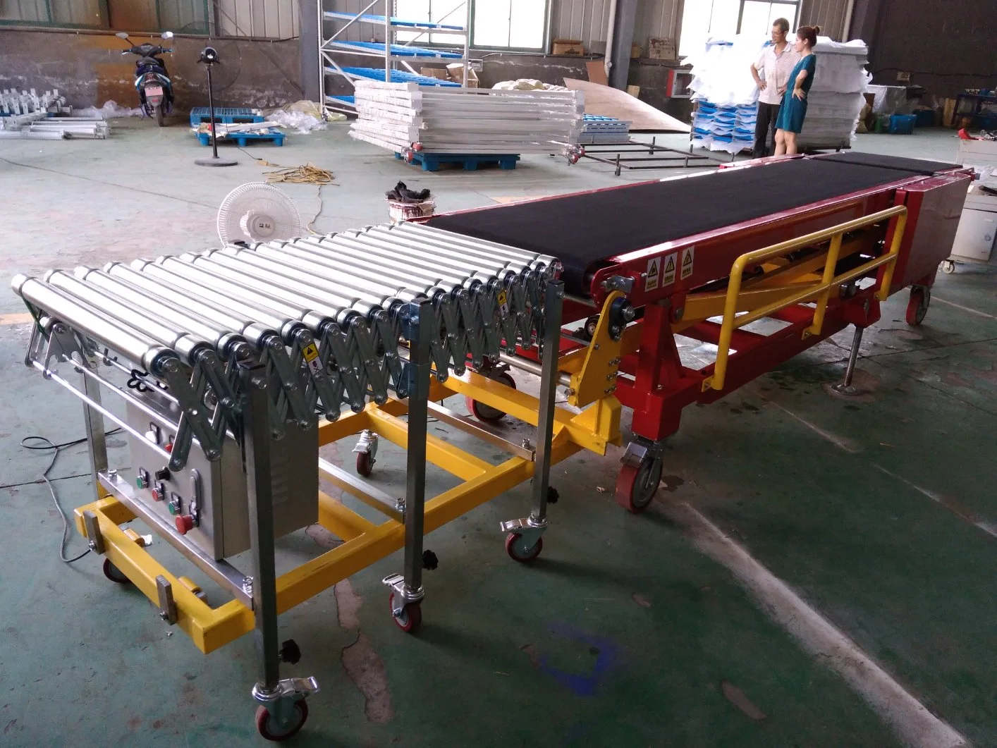 Motorized Loading/Unloading Belt Conveyor&Powered Roller Conveyor System