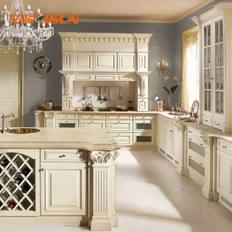 Custom Antique Style Design Solid Wood Kitchen Cabinet for Sale From China