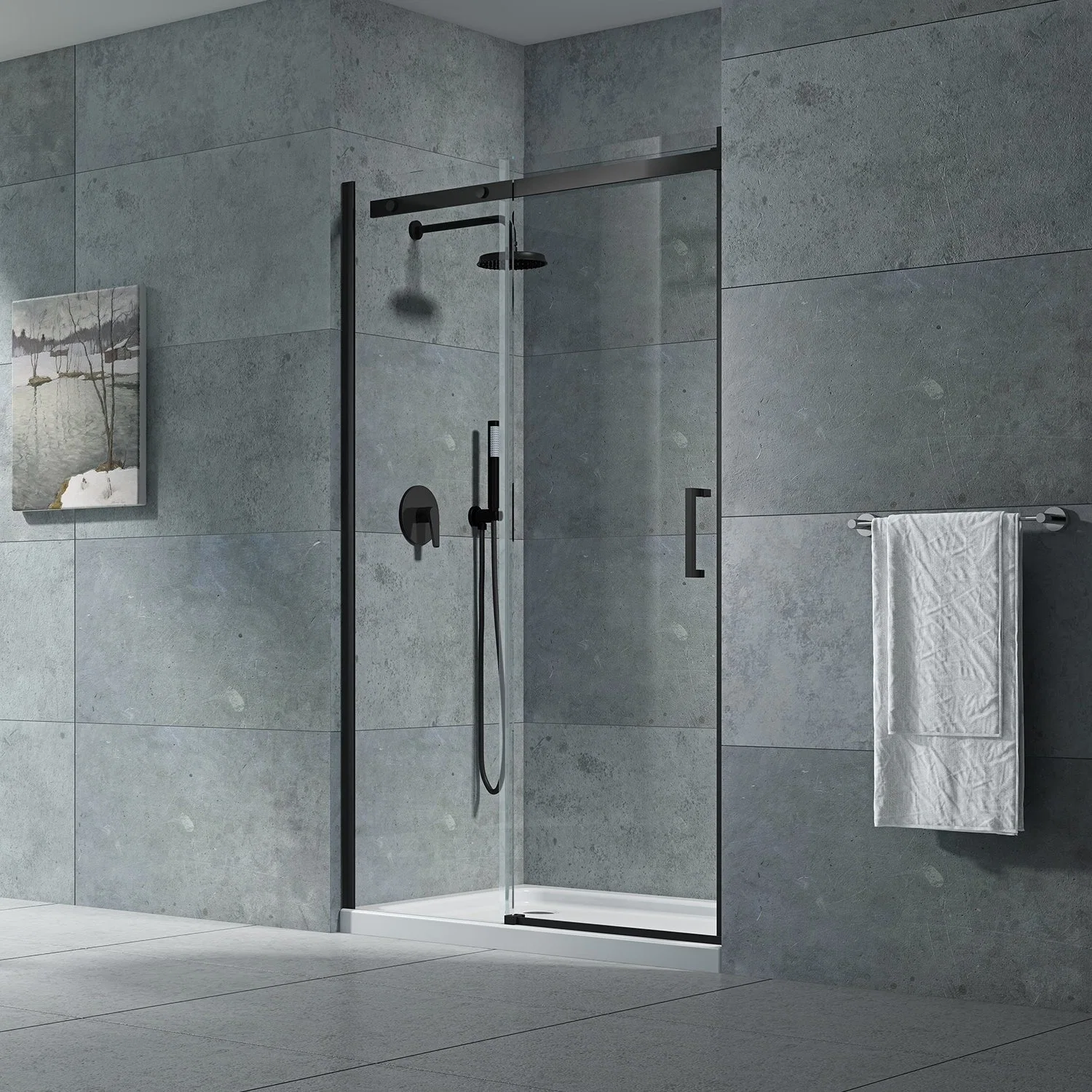 8mm Tempered Glass Shower Door Simple Bathroom Room (WT2010)