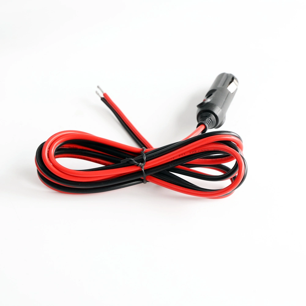 Car Charger Auto Cigarette Lighter Plug Male to Red Black Wire Cable