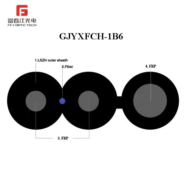 Fcj 2 Core Outdoor GJYXFCH Figure 8 Fiber Optic Drop Cable FTTH