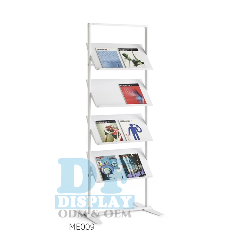 Brochure Display Rack for Advertising Brochure with 4 Shlves Metal for Airport /Counter/Bus Station