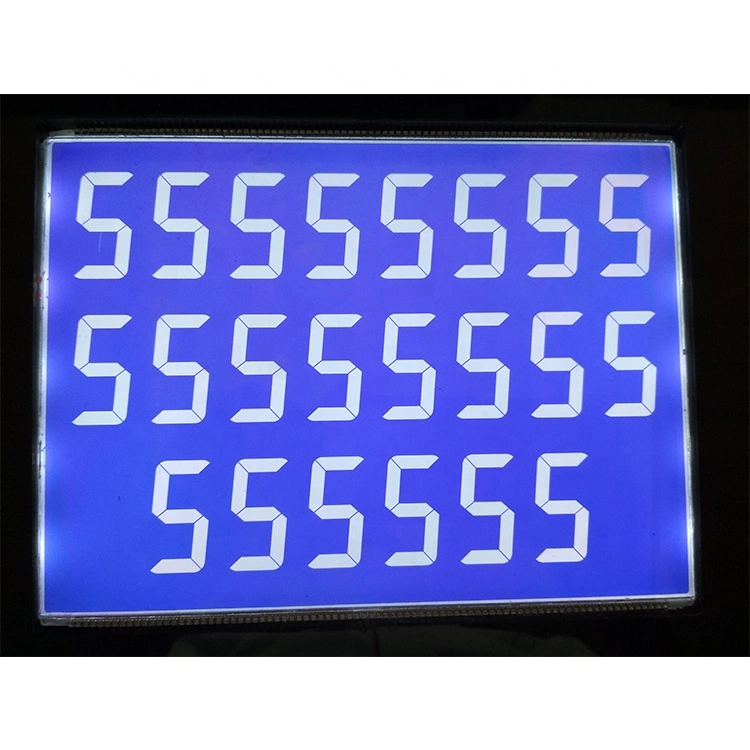 Custom Monochrome Gray Tn 7 Segment LCD Display with White LED Backlight