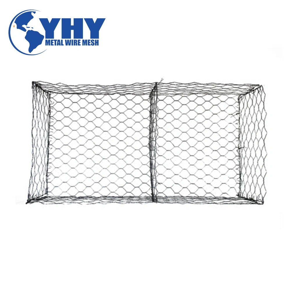 Trenzado de acero galvanizado Gabion Hexagonal malla para canales de ríos