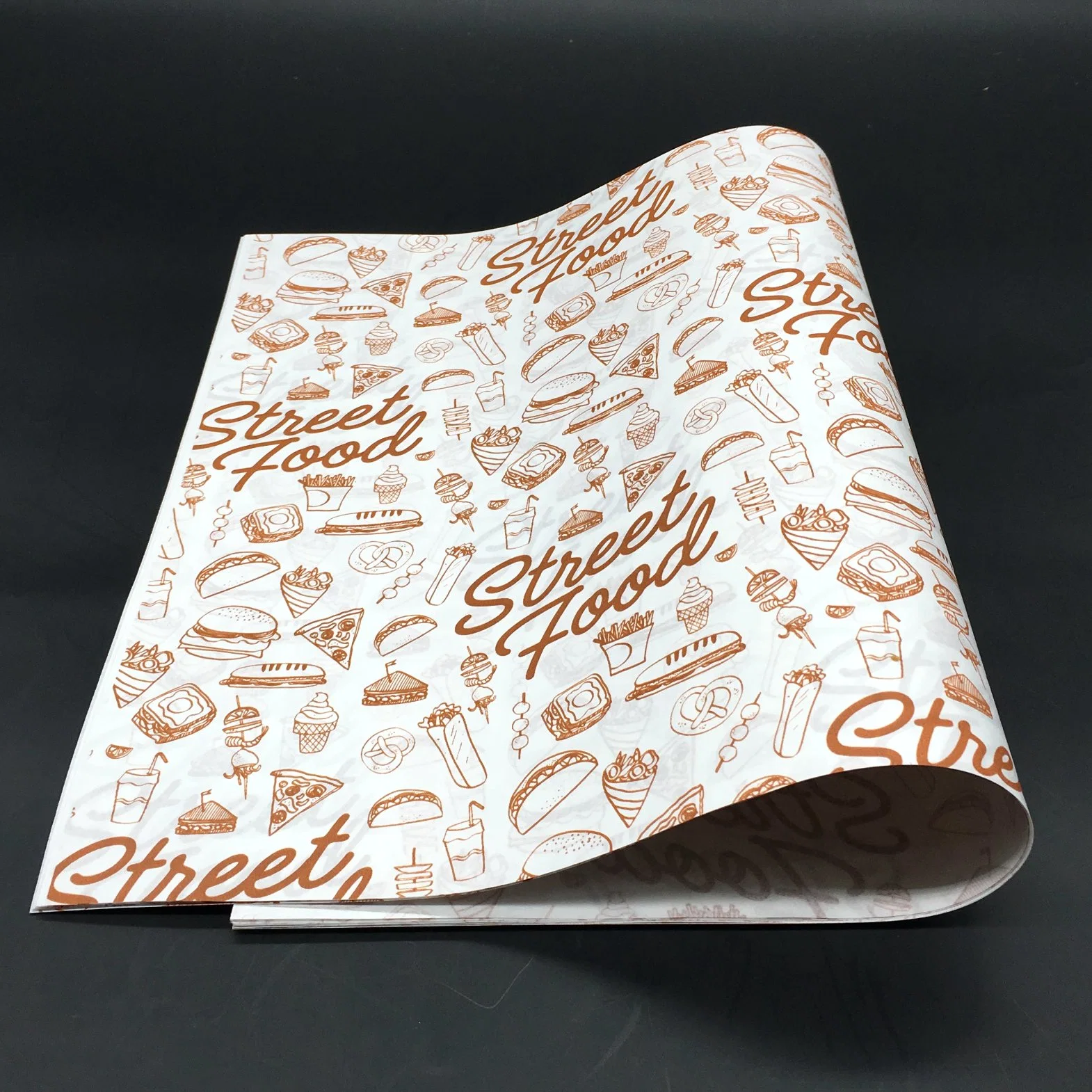 Food Paper Grease Proof Paper Custom Logo Printed Food Wrap White Kraft Paper Sheet