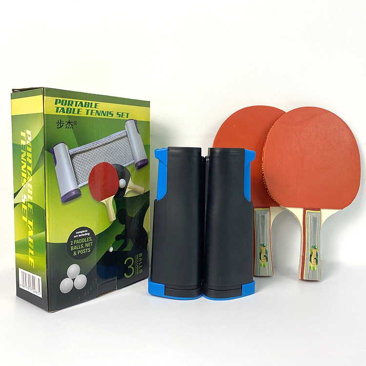 ABS Handle Rubber Bat Sponge Nylon Net Table Tennis Set for Playing Practice Game