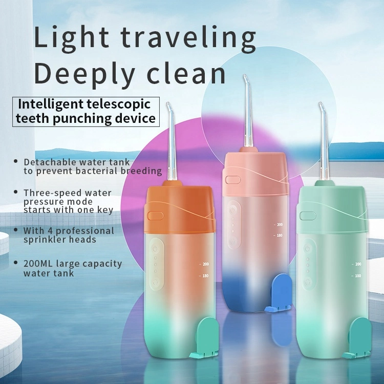 Jssan Scalable Mini Water Flosser Oral Irrigator 3 Mode Pulse High Pressure Oral Cleaner Toothbrush Portable for Travel