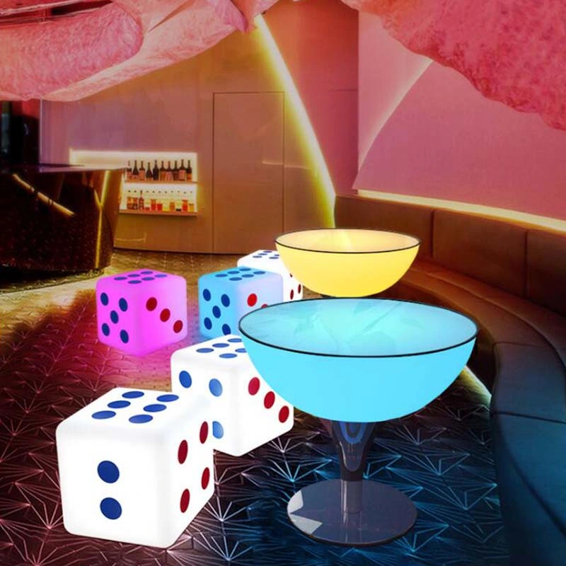 Modern Rattan Furniture RGB LED Beer Pong Table Set Nightclub Furniture Auction