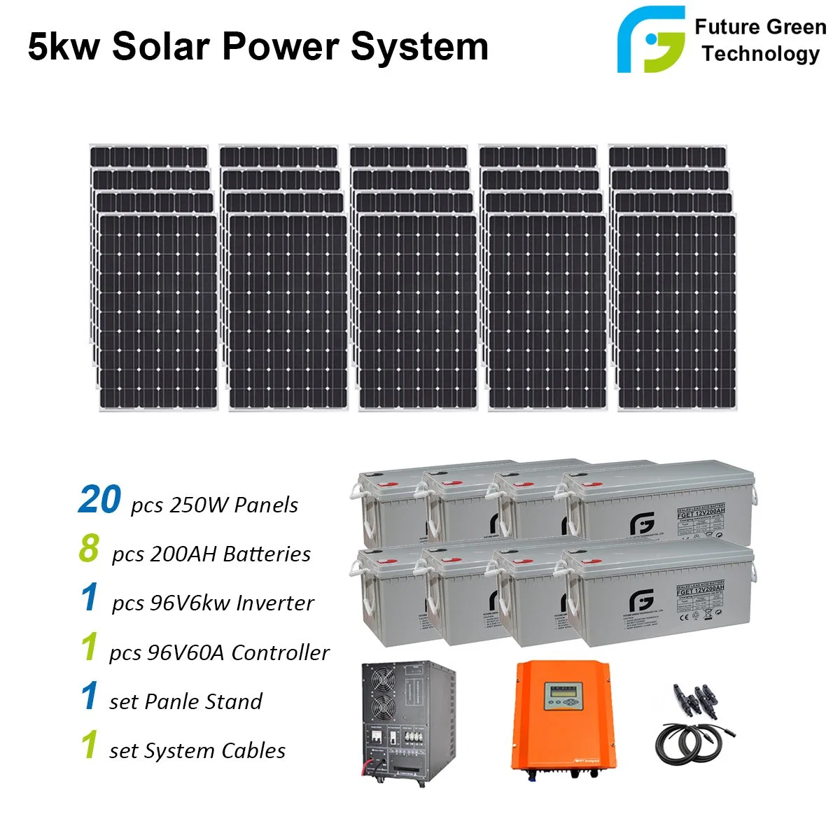 6000 Watts de energia electricidade doméstica Grade Desligado do Sistema de Energia Solar