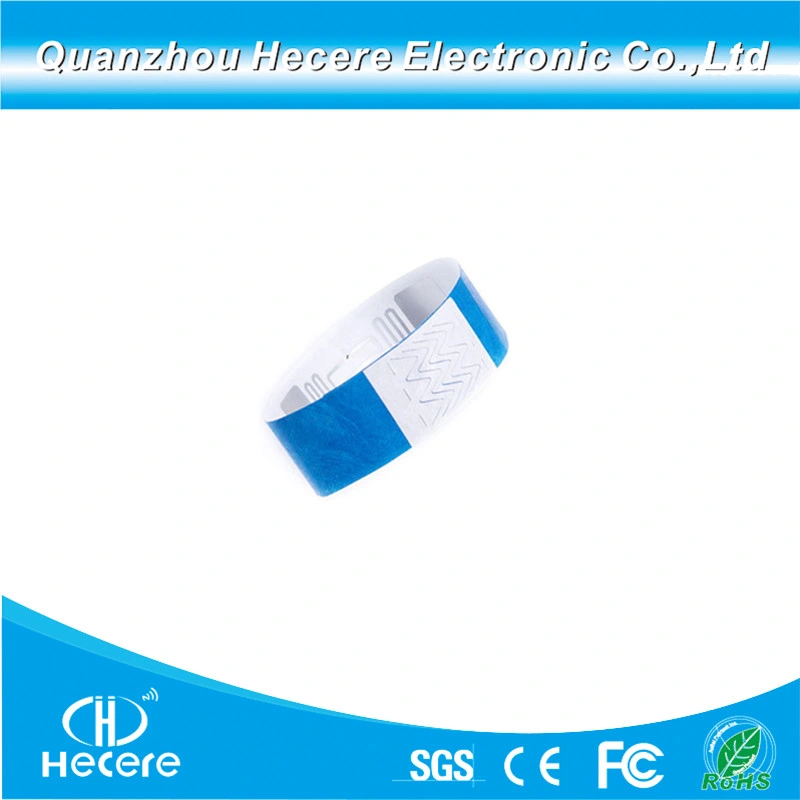 Top Qualify 125kHz ISO18000-2 Tk4100 RFID Disposable Paper Wristband
