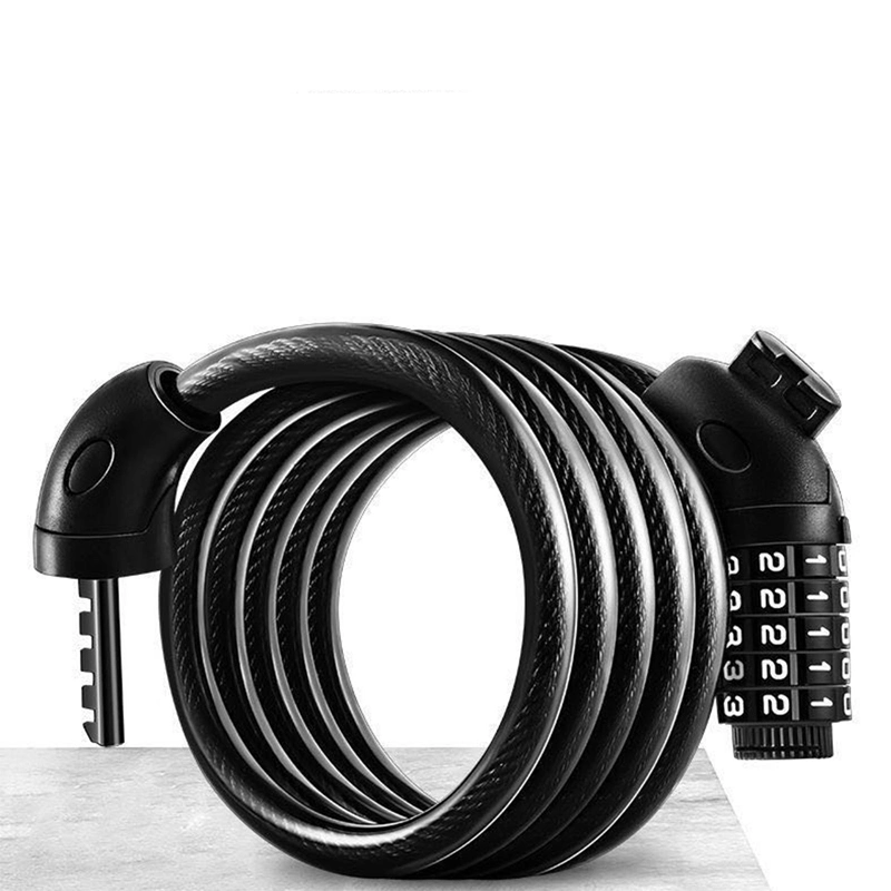 4 Feet High Security 5 Digit Resettable Combination Coiling Bike Cable Lock