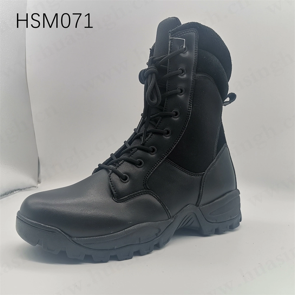 LXG, Hsm071 pulgadas Botas tácticas de combate Negro fuerte con Zipper curva 8